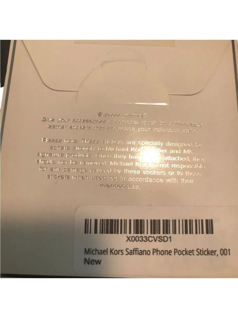Michael Kors Phone Pocket Sticker, Adhesive backing, Card Holder - Black